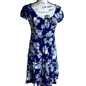 ‎LOFT petites blue flowered dress SP